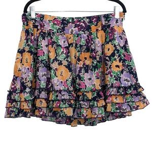 Candie's Floral Ruffle Mini Skirt Size 11 Ruffle Flirty Mini Coquette Skirt